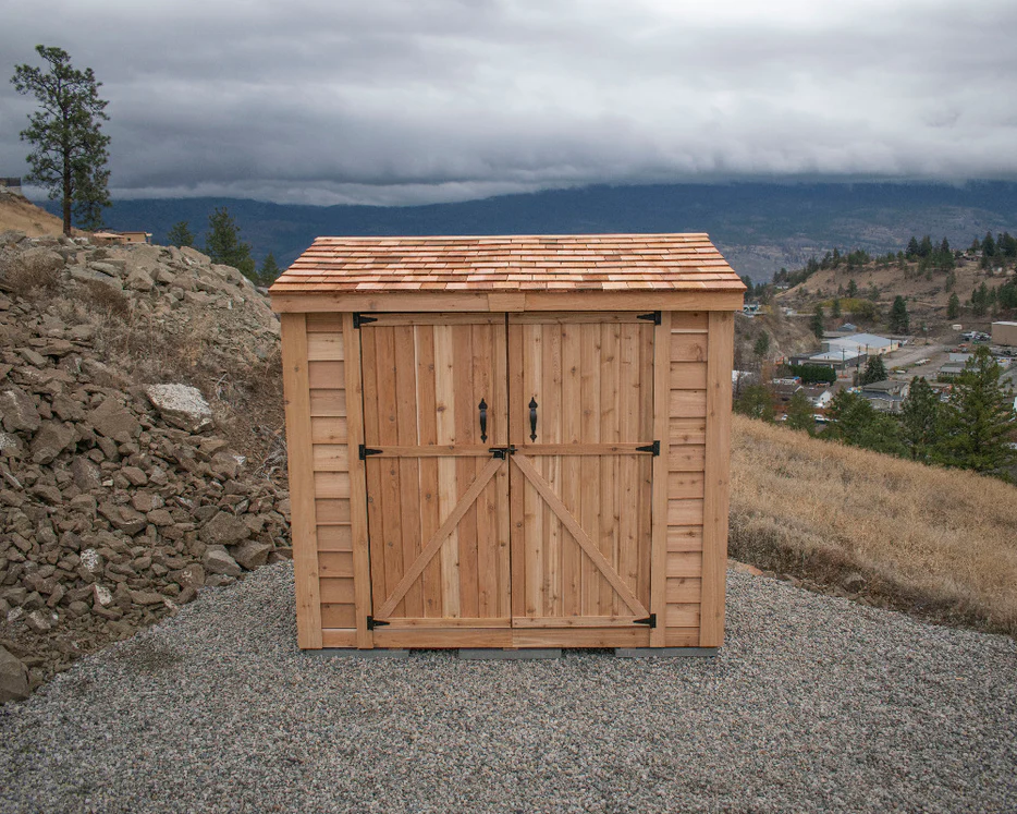 Outdoor Living Today SpaceSaver 8×4 Cedar Storage Shed with Double Doors