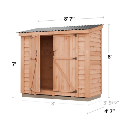 Outdoor Living Today SpaceSaver 8×4 Cedar Storage Shed with Double Doors