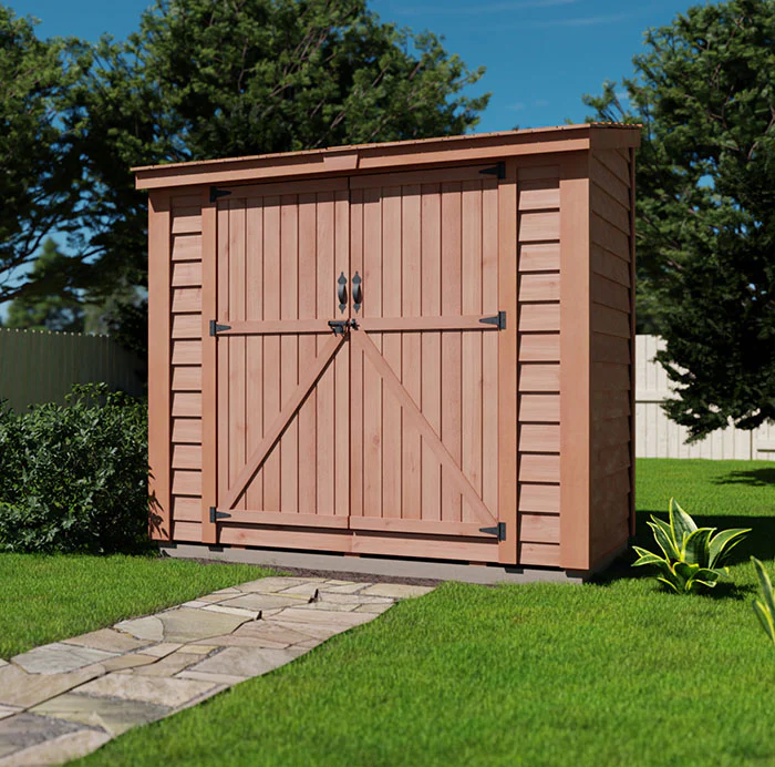 Outdoor Living Today SpaceSaver 8×4 Cedar Storage Shed with Double Doors
