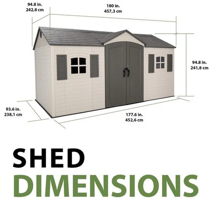 Lifetime 15x8 Storage Shed Kit w/ Floor - (60138)  With Foundation