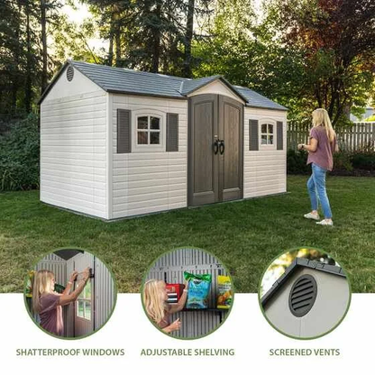 Lifetime 15x8 Storage Shed Kit w/ Floor - (60138)  With Foundation