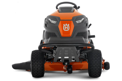 Husqvarna riding lawn mower on a white background